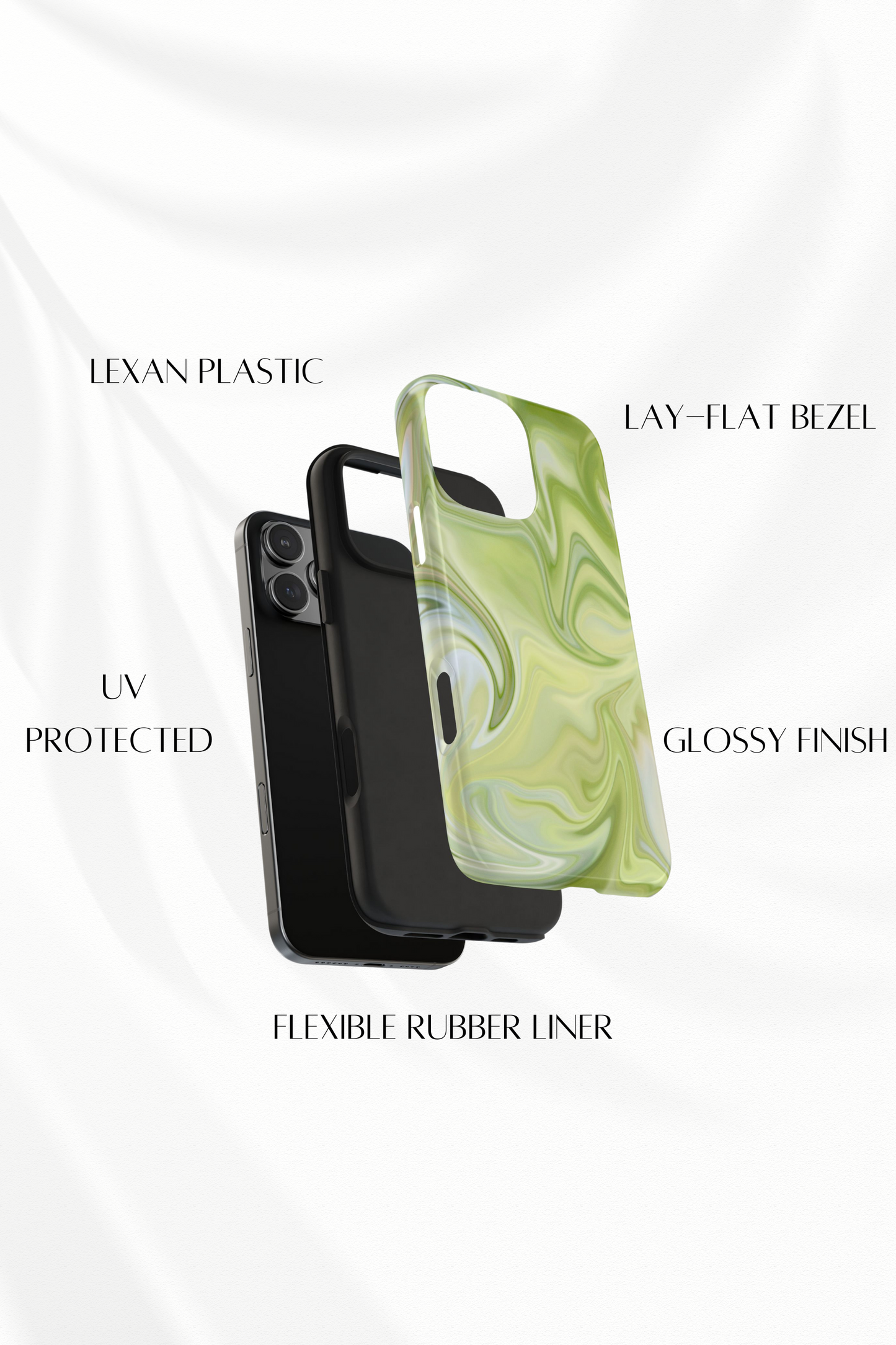 Green Abstract Swirl Phone Case